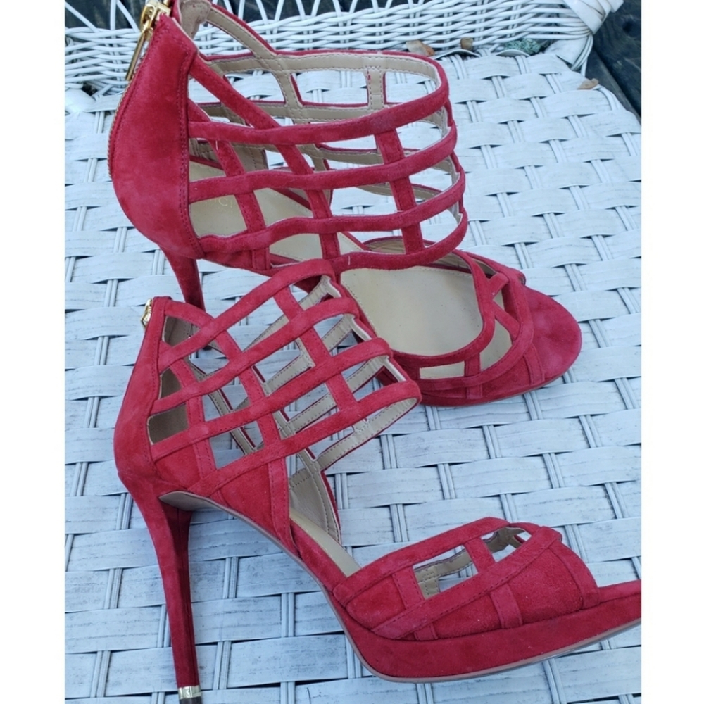 Michael Kors zip back strappy cage sandals 9